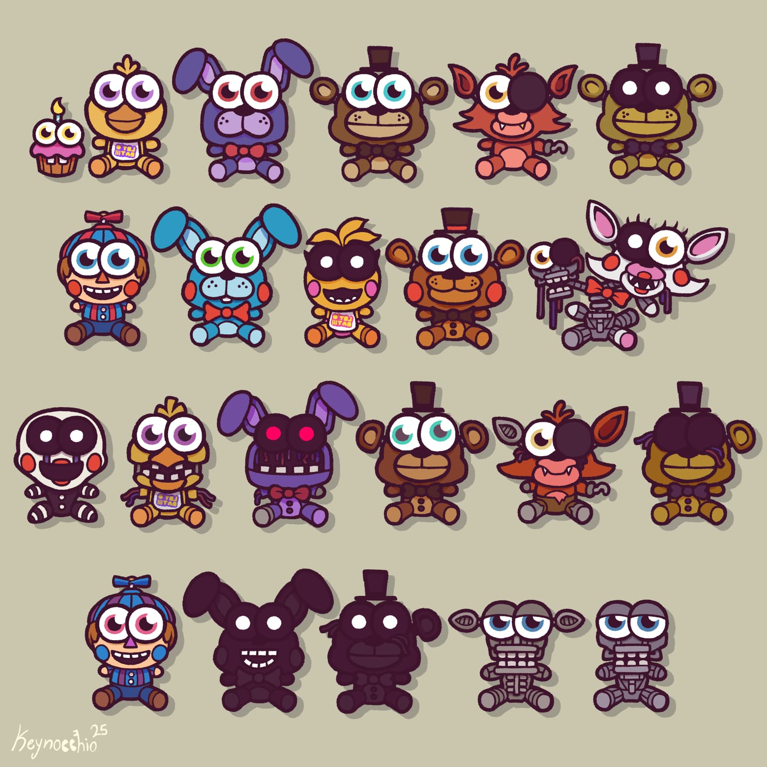FNAF Plush Designs