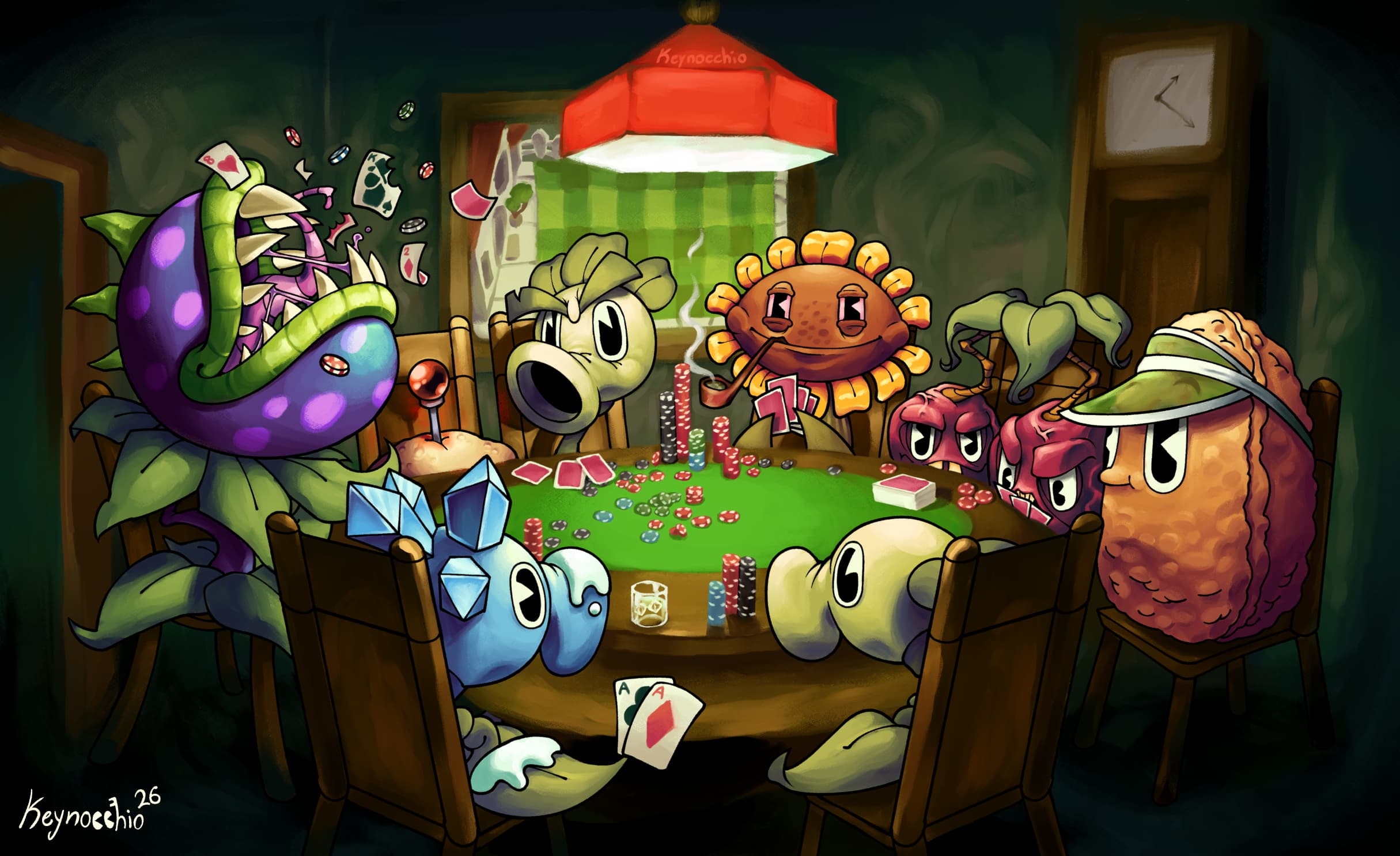 Plants Playing Poker (Plants VS. Zombies)